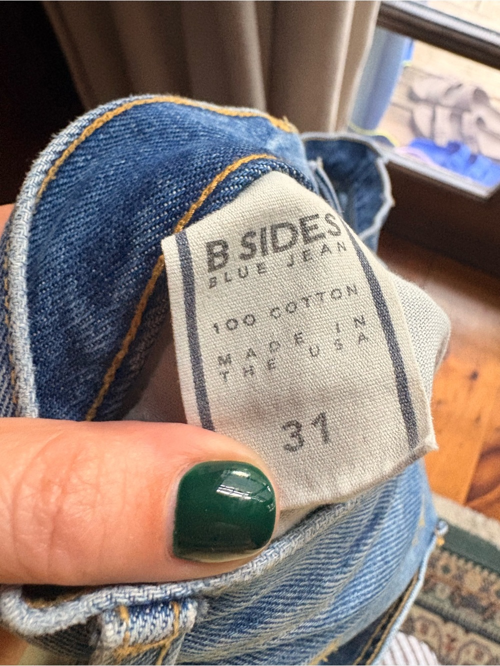 B SIDES Elissa Wide Leg Jeans in Tate Vintage Blue Wash - Picture 3 of 3